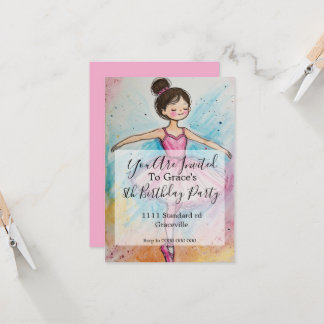 Ballerina Kids Birthday Party Invite