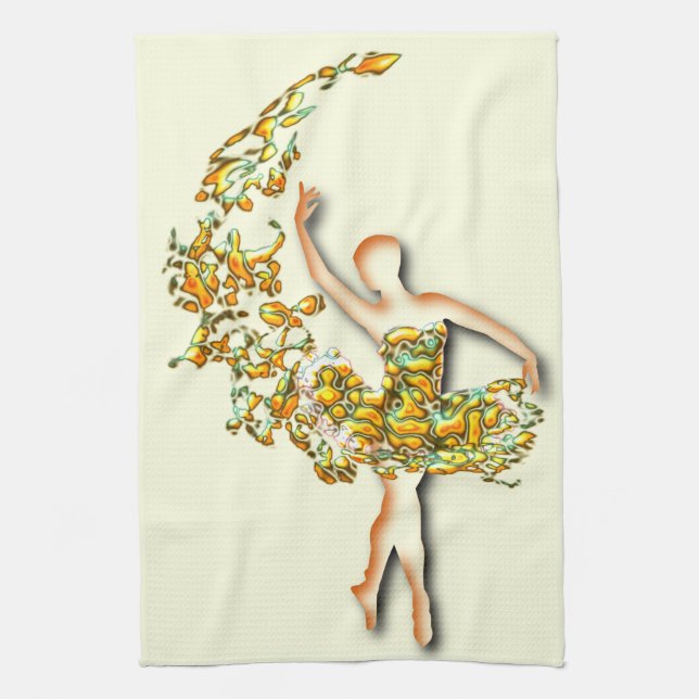 Ballerina Kitchen Towel Ballet Dancer Girl (Vertical)