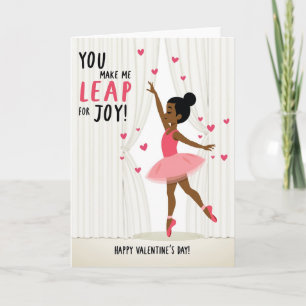 Ballerina Leap Of Joy Valentines Card