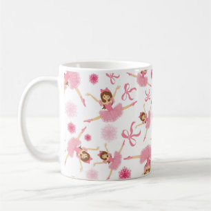 Ballerina Leaping in Pink Coffee Mug