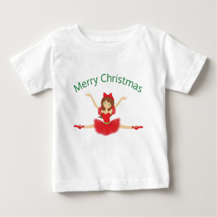 Ballerina Merry Christmas   Ballet Baby T-Shirt
