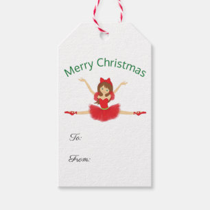 Ballerina Merry Christmas Ballet Dancer Gift Tags