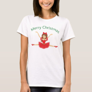 Ballerina Merry Christmas   Ballet T-Shirt