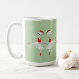 Ballerina Mice Christmas Snowflakes Coffee Mug