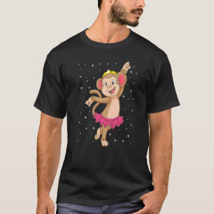 Ballerina Monkey Ballet Dancer Kids Girls Ballerin T-Shirt