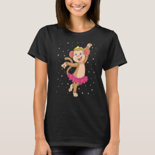 Ballerina Monkey Ballet Dancer Kids Girls Ballerin T-Shirt