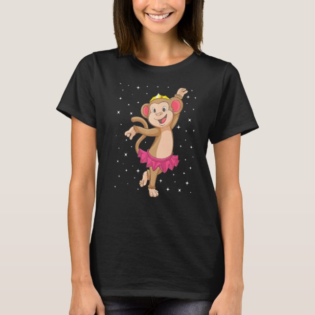 Ballerina Monkey Ballet Dancer Kids Girls Ballerin T-Shirt (Front)