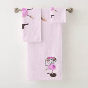 Ballerina Mouse Bath Towels