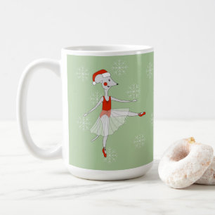 Ballerina Mouse Christmas Snowflakes Coffee Mug