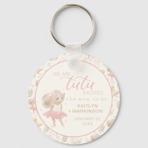 Ballerina Mouse Tutu Excited Baby Shower Key Ring