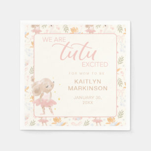 Ballerina Mouse Tutu Excited Baby Shower Napkin