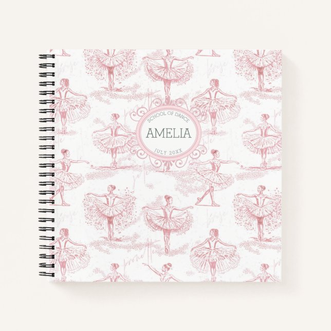 Ballerina Moves Pattern Pink ID738 Notebook (Front)
