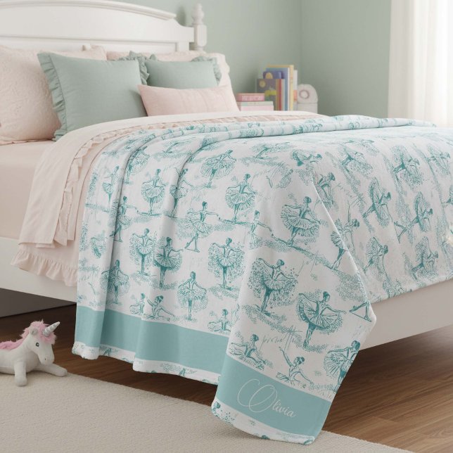 Ballerina Moves Pattern Teal ID738 Fleece Blanket (Creator Uploaded)