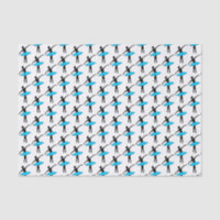 Ballerina Neon Ballet Dancer Silhouette Aqua Blue
