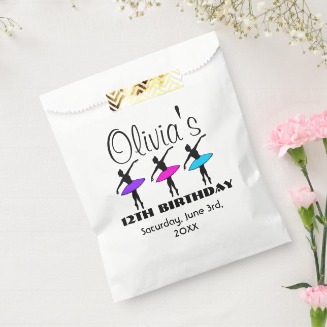 Ballerina Neon Ballet Dancers Dance Birthday Party Favour Bags (Sealed)