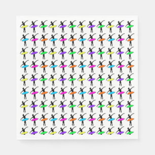 Ballerina Neon Ballet Dancers Dance Birthday Party Napkin