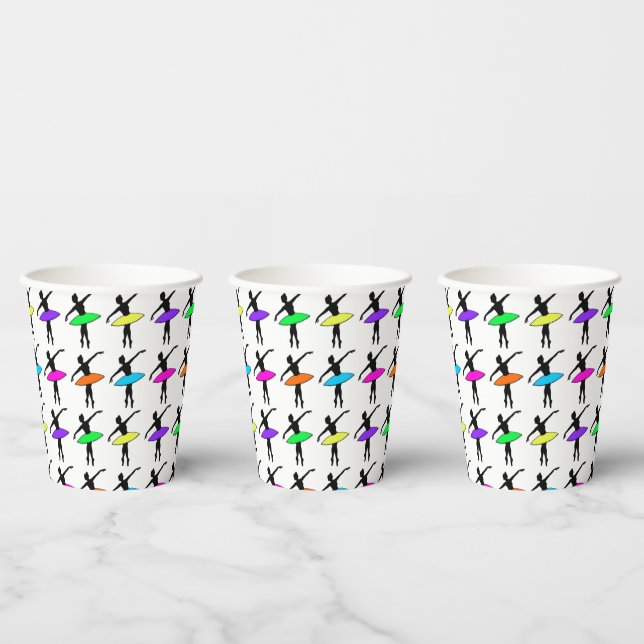 Ballerina Neon Ballet Dancers Dance Birthday Party Paper Cups (Multi)