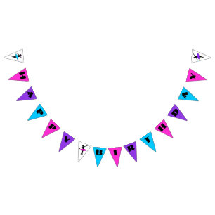Ballerina Neon Ballet Dancers Dance Happy Birthday Bunting