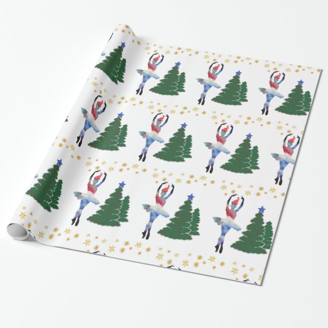 Ballerina New Year  Glossy Wrapping Paper (Unrolled)
