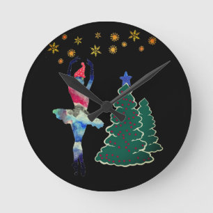 Ballerina New Year Round (Medium) Wall Clock