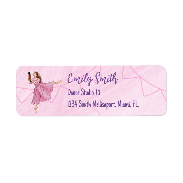 Ballerina Nutcracker Ballet Return Address Label (Front)