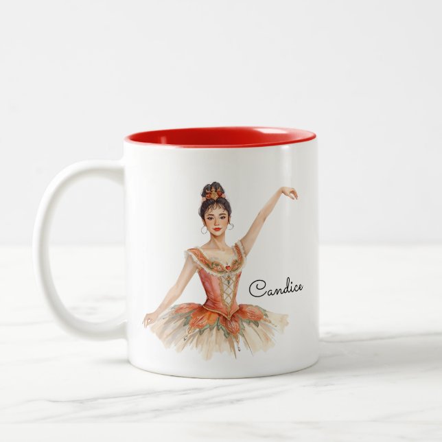 Ballerina Nutcracker Two-Tone Coffee Mug (Left)
