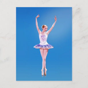Ballerina On Point  in Purple and White Postcard