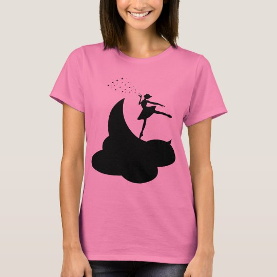 Ballerina On The Moon Silhouette T-Shirt