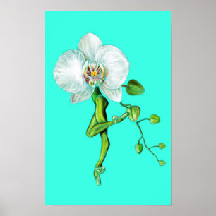 Ballerina Orchid Ballet Dancer Poster - Painting