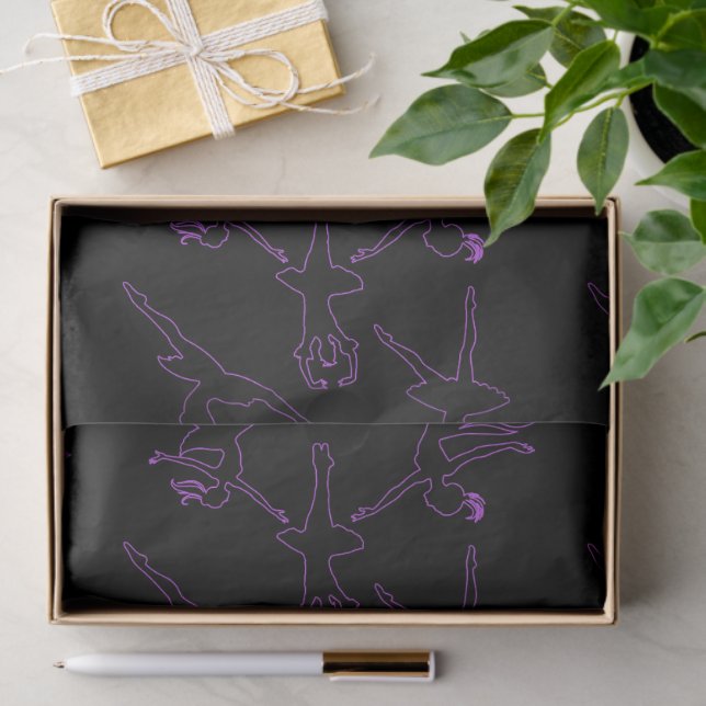 Ballerina Outlines Black Tissue Paper (Gift)