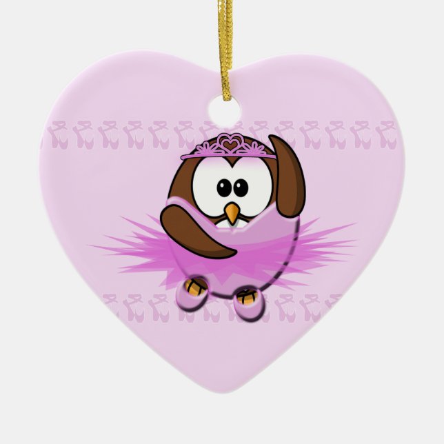 ballerina owl ceramic tree decoration (Front)
