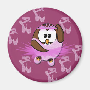 Ballerina owl - glitter magnet