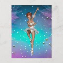 Ballerina Painted Pearls Teal & Purple Background