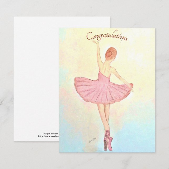 Ballerina Painting Greeting Card Personalise it (Front/Back)