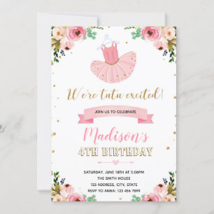 Ballerina party invitation