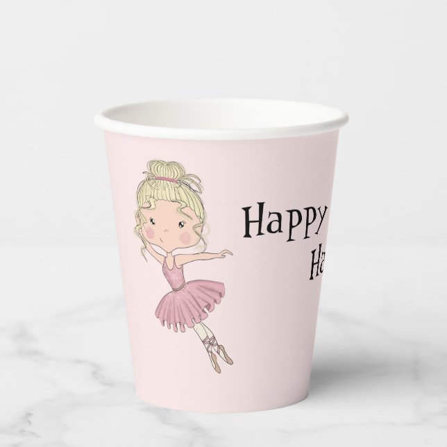 Ballerina Party Personalised Paper Cups (Front)