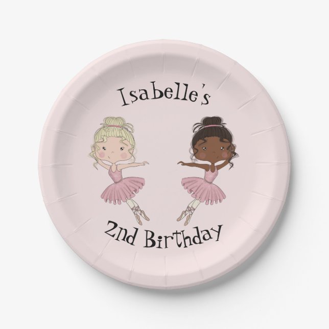 Ballerina Party Personalised Plates (Front)