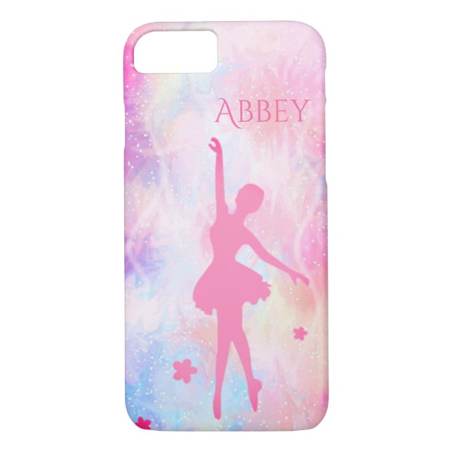 Ballerina Pastel Pink Personalised iPhone Case (Back)