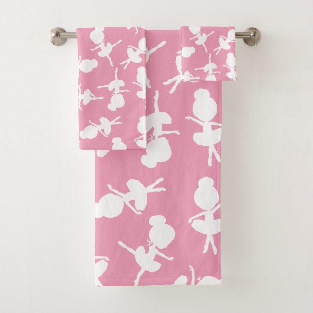 Ballerina Pattern, Ballet Girls, Ballet Dance Bath Towel Set (Insitu)