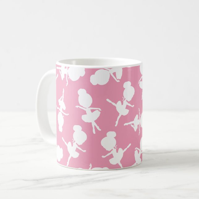 Ballerina Pattern, Ballet Girls, Ballet Dance Coffee Mug (Front Left)