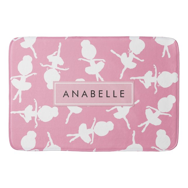 Ballerina Pattern, Ballet Girls, Dance, Your Name Bath Mat (Front)