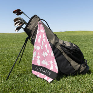 Ballerina Pattern, Ballet Girls, Dance, Your Name Golf Towel