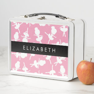 Ballerina Pattern, Ballet Girls, Dance, Your Name Metal Lunch Box