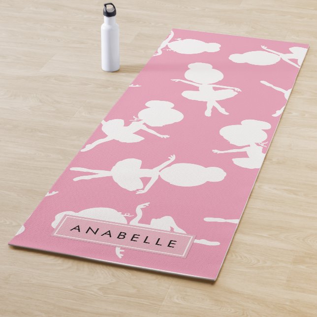 Ballerina Pattern, Ballet Girls, Dance, Your Name Yoga Mat (In Situ)