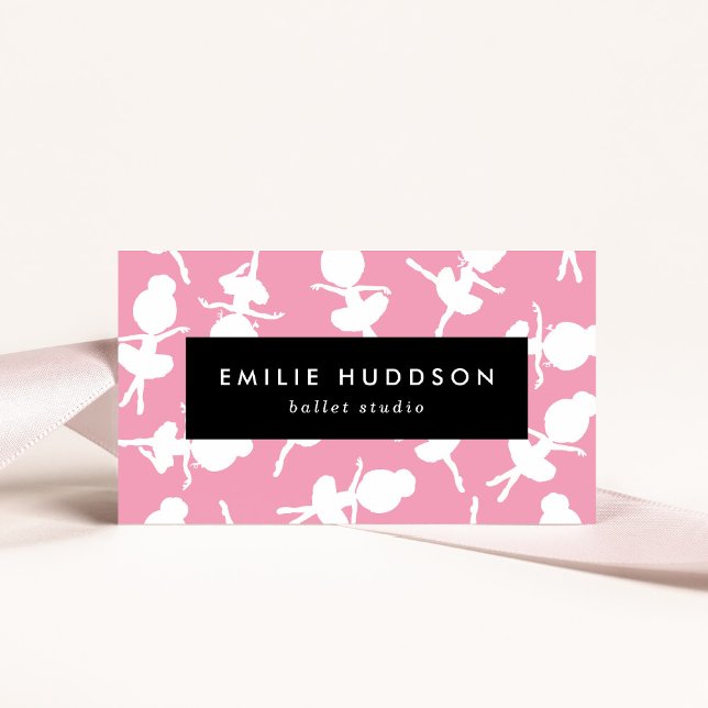 Ballerina Pattern, Ballet Teacher, Dance Studio Business Card (Creator Uploaded)