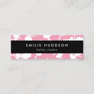 Ballerina Pattern, Ballet Teacher, Dance Studio Mini Business Card