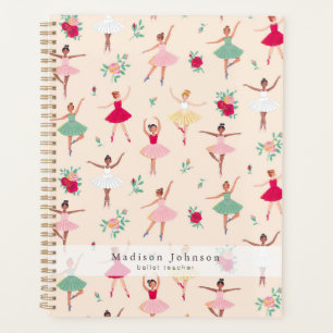 Ballerina Pattern Cute Ballet Dancers Weekly Planner