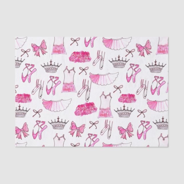 Ballerina Pattern in Watercolor Tissue Paper (Front)