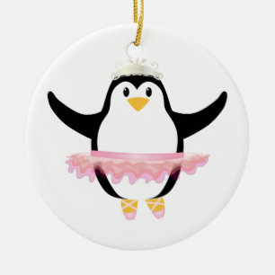Ballerina Penguin Ceramic Tree Decoration
