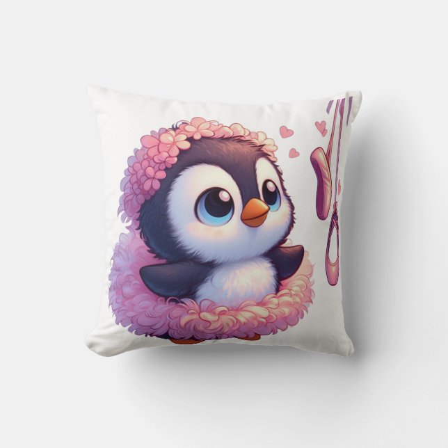 Ballerina Penguin Dreams Cushion (Front)
